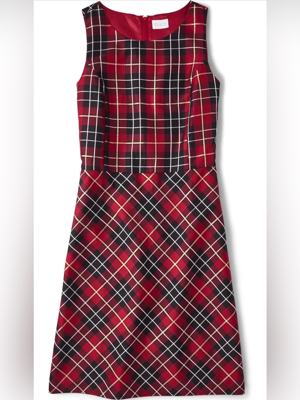 The Children's Place Red Black Plaid Holiday Dress